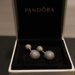Pandora Pave Drop Reversible CZ Earrings